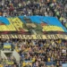 Українські вболівальники під час матчу з Францією розгорнули банер «Фортеця Європи»