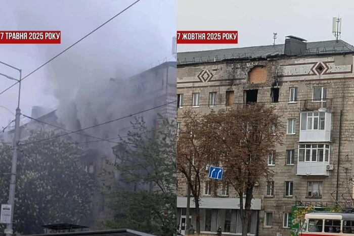 П’ять місяців після обстрілу: будинок на Табірній у Києві досі із вибитими вікнами