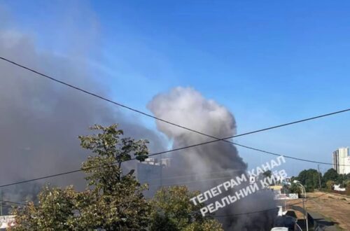Реактивні БпЛА атакували АЗС у двох районах Києва